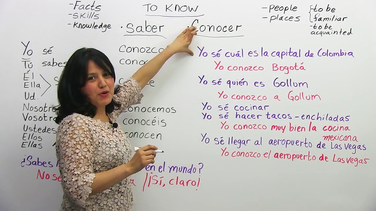 02 Spanish Lesson - Present: saber (to know)