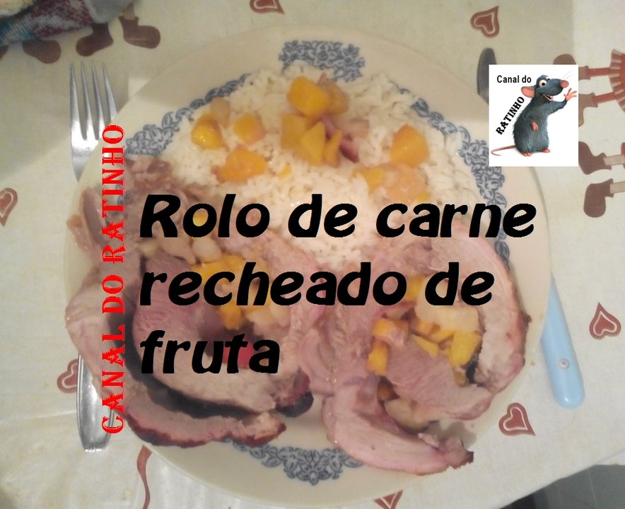 Rolo de carne com fruta