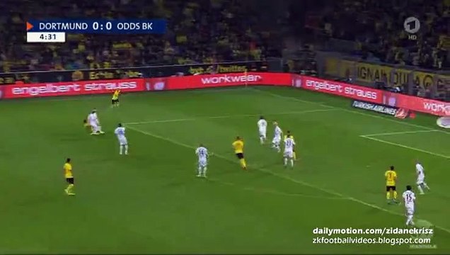 Marco Reus Amazing Shot _ Borussia Dortmund v. Odds Ballklub - Europa League 27.08.2015 HD