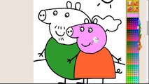 Peppa Pig - Colorear a Papa Pig y a Mama Pig  Juego de pintar ᴴᴰ ❤️