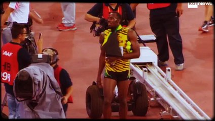 Un camarógrafo Chino atropelló a Usain Bolt con un carrito eléctrico (2015)