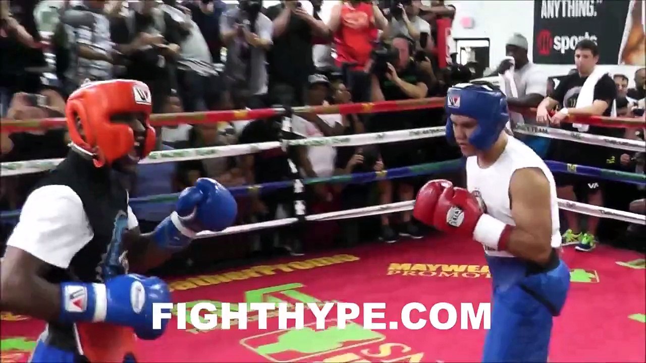 FLOYD MAYWEATHER SPARRING 9-MINUTE ROUNDS AHEAD OF ANDRE BERTO SHOWDOWN
