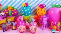 Rainbow Play doh Barbie Kinder surprise eggs Peppa pig eggs Hello Kitty