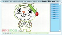 How to draw Flippy Happy Tree Friends drawing tutorial video