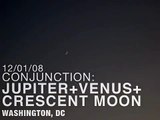 Time-Lapse Video of the Conjunction of Venus, Jupiter, and a Crescent Moon in Washington, DC