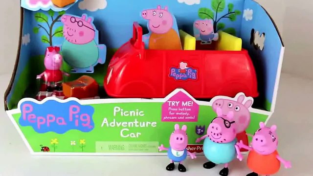Peppa Pig Play Doh Picnic Adventure Car Play Dough Sandwich Lunch Mummy Pig DisneyCarToys
