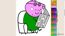 Peppa Pig en Español - Colorear a Papa Pig  Juego de pintar ᴴᴰ ❤️