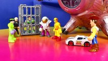 Disney Pixar Toy Story Car McQueen Saves Buzz Lightyear From Imaginext Joker Bad Guy Warri