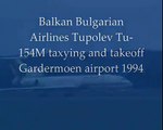 Balkan Bulgarian Airlines Tupolev Tu 154M taxying and takeoff Gardermoen 1994