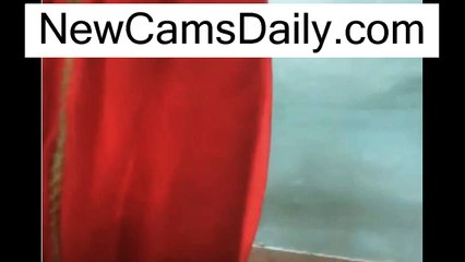 Beautiful Woman in Red Hot Saree in cam Video