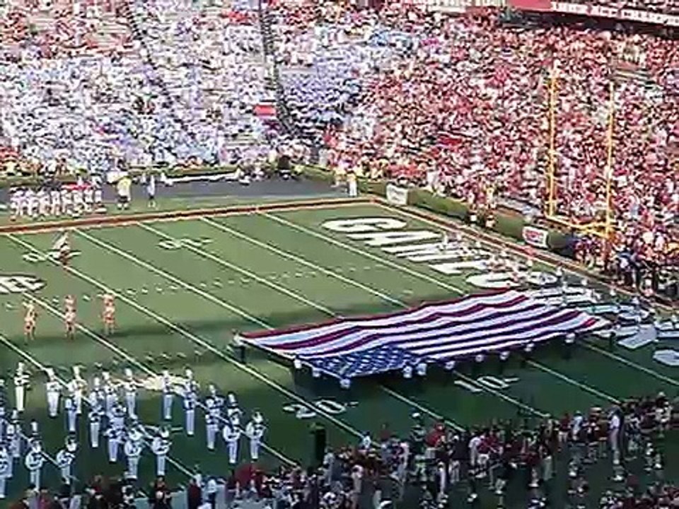 Carolina Band performs national anthem and alma mater at UNC game, 8-29-2013