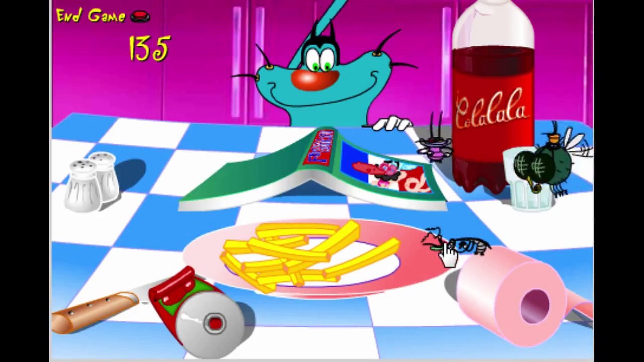 Oggy and the Cockroaches Oggys Fries Game Play Walkthrough