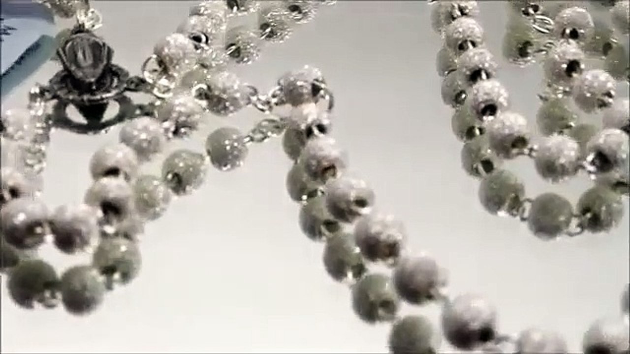 Sterling Silver Rosary with Diamond Dust Beads