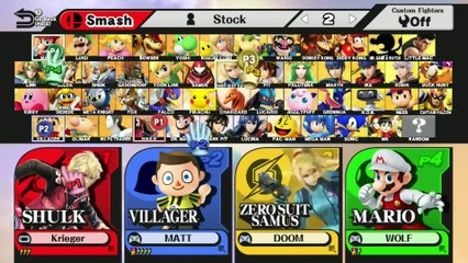 DU Smash 4 matches - Krieger vs. Matt vs. Doom vs. Wolf- 4 player friendlies