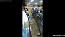 INUNDACION EN LA ESTACION DEL METRO LAS LLUVIAS HIZIERON QUE LA TERMINAL DE TRANSPORTE SE LLENADA DE AGUA AGOSTO 2015