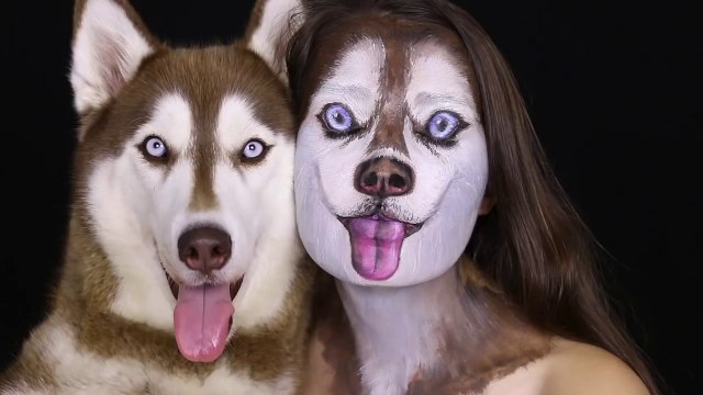 Elle se maquille pour ressembler à son Husky - Maquillage artistique impressionnant!