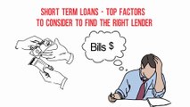 Short Term Loans – Top Factors To Consider To Find The Right Lender