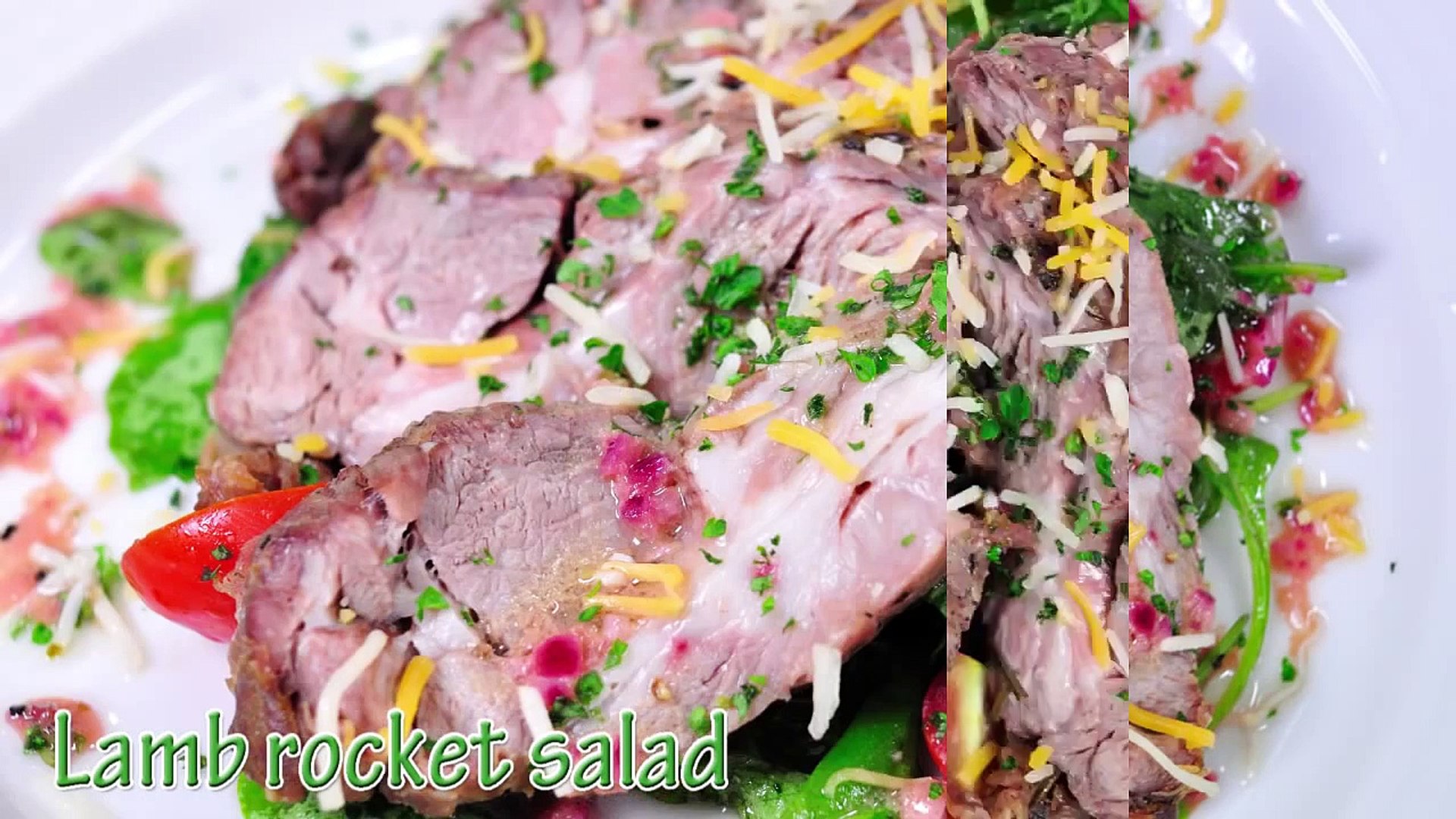 สลัดแกะย่างกับร็อคเก็ต Lamb Rocket Salad