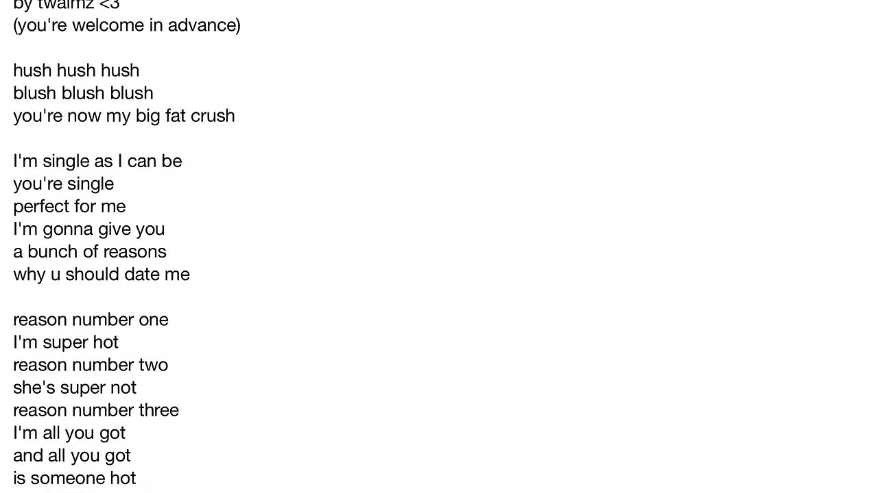 Crush Song by Twaimz lyrics (lyric video)