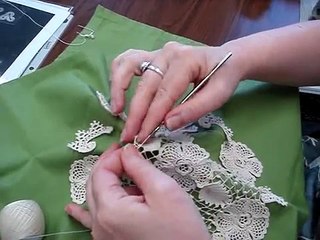 Irish Crochet - Clones knot filling stitch