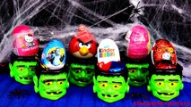 Spooky Halloween Surprise Unboxing! Kinder Surprise Angry Birds Hello Kitty Barbie Monsters Inc 2013