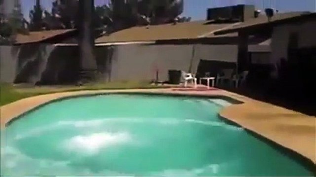 Girl Jumps Off Roof misses pool EPIC Fail