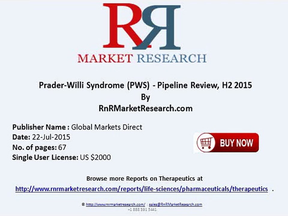 Prader Willi Syndrome Pipeline Review Global Therapeutics Landscape H2 2015