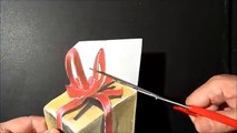 Drawing a 3D Christmas Gift  Levitating Illusion