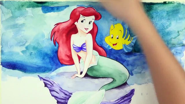 SPEED DRAWING Ariel from The Little Mermaid - Disney Princess Watercolor Painting