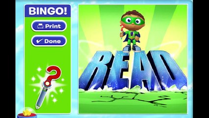 Super Why Reading Power Bingo Cartoon Animation PBS Kids Game Play Walkthrough