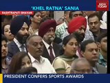 Sania Mirza receives Rajiv Gandhi Khel Ratna