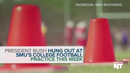 George W Bush Stopped By SMU Football Practice