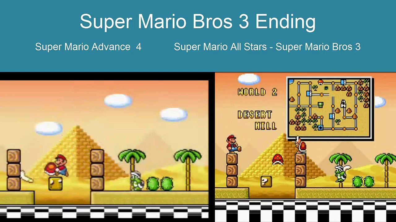 Super Mario Bros 3 Ending Comparison SNES vs GBA - video Dailymotion