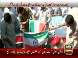 Indian flag burnt during Jamaat-e-Islami protest Pakistanafter  Indian Violations