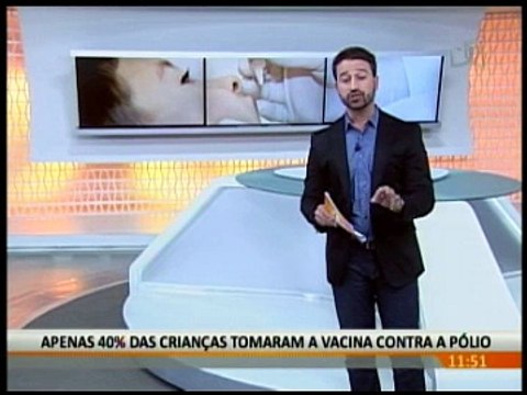 APENAS 40% DAS CRIANÇAS TOMARAM A VACINA CONTRA A PÓLIO