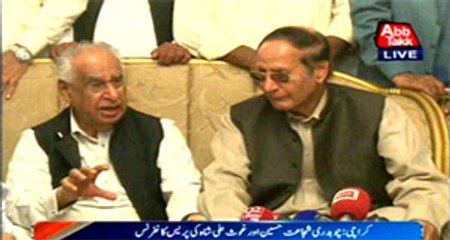 Karachi Chaudhry Shujaat, Ghaus Ali Shah press conference