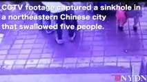 Sinkhole swallows four in China
