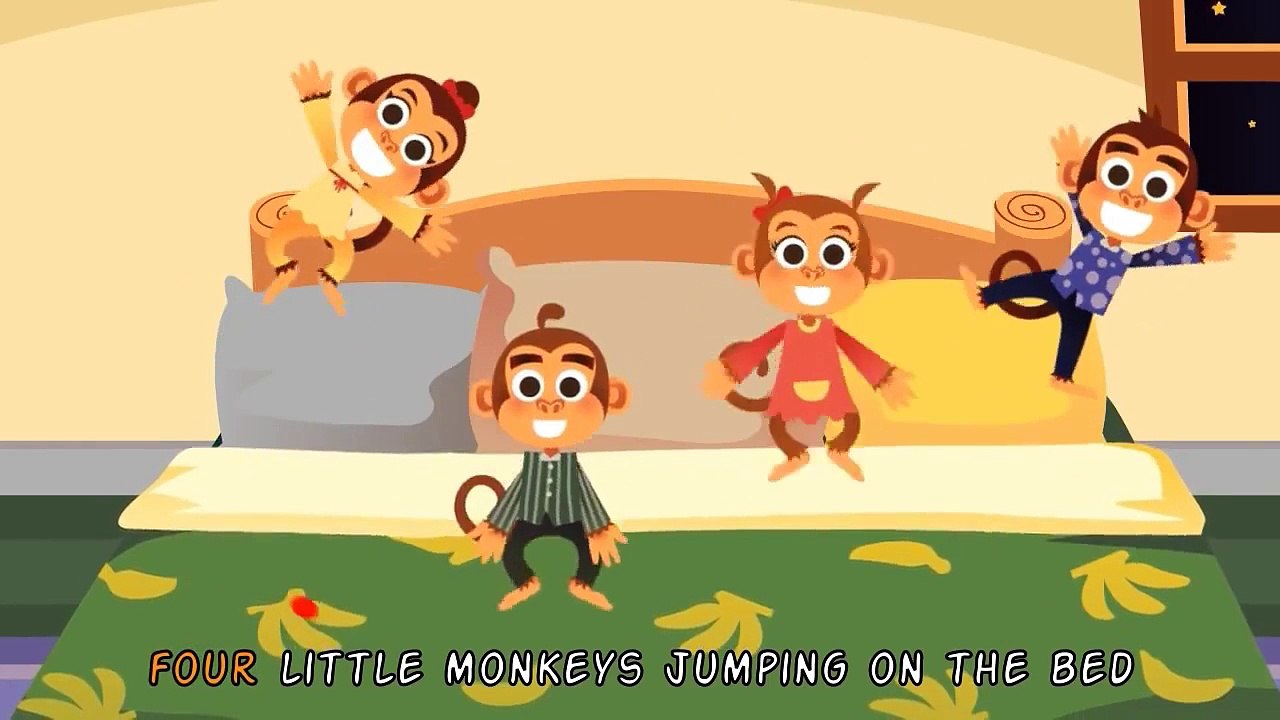 Five Little Monkeys Jumping on the Bed • Nursery Rhymes Song with Lyrics •  Cartoon Kids Songs - video Dailymotion