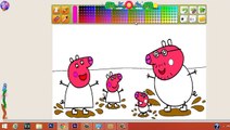 Peppa Pig en Español - La familia de Peppa Pig Salta en el Charco Juego de pintar ᴴᴰ ❤️