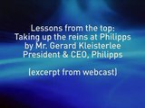 Philips - Mr Kleisterlee, President & CEO - Lessons from the top: Taking up the reins at Philips