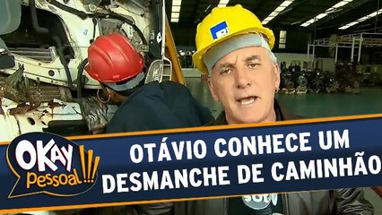 Otávio Mesquita acompanha o processo de desmanche de caminhões