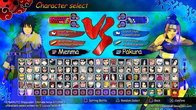 Character Select Menu _ Naruto Shippuden Ultimate Ninja Storm 3 (Fan Made)