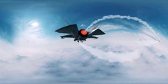 360 Video: Jet Flight Afterburner. (AltPresence Teaser) Above the clouds