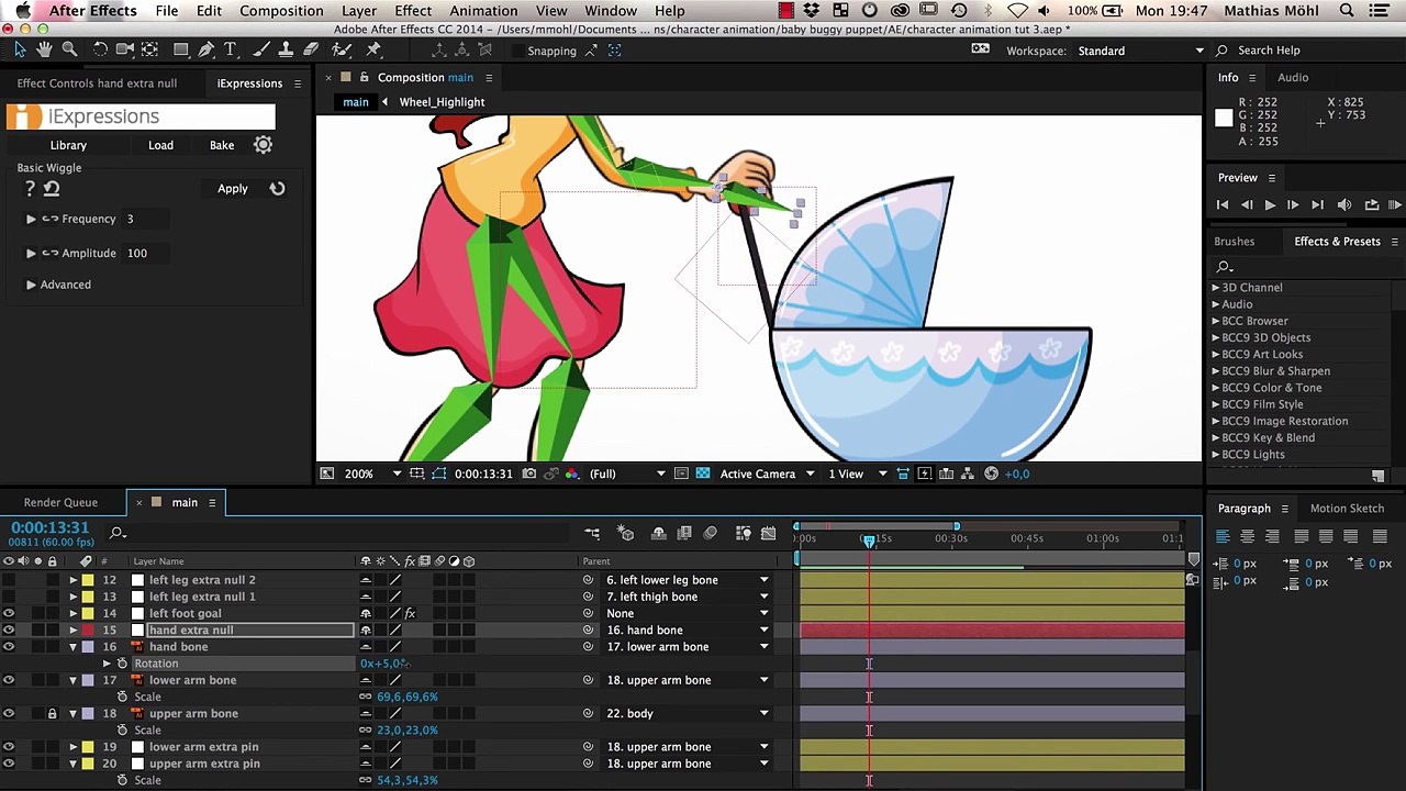 After Effects Character Animation Tutorial Series - Part 3 - Automated Walk Cycle