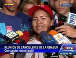 Estudiantes de Venezuela en encuentro con cancilleres de Unasur. Venezuela, 26 de marzo, 2014