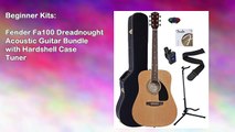Fender Fa100 Dreadnought Acoustic Guitar Bundle with Hardshell Case Tuner