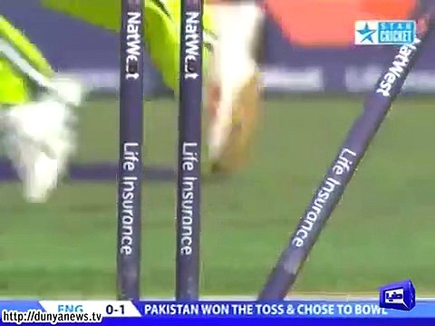 Wicket on first ball for Pakistani bowlers.