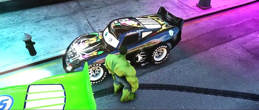 HULK CARS SMASH PARTY! Custom Green Lightning McQueen CARS!! + Finger Family Songs Nursery Rhymes
