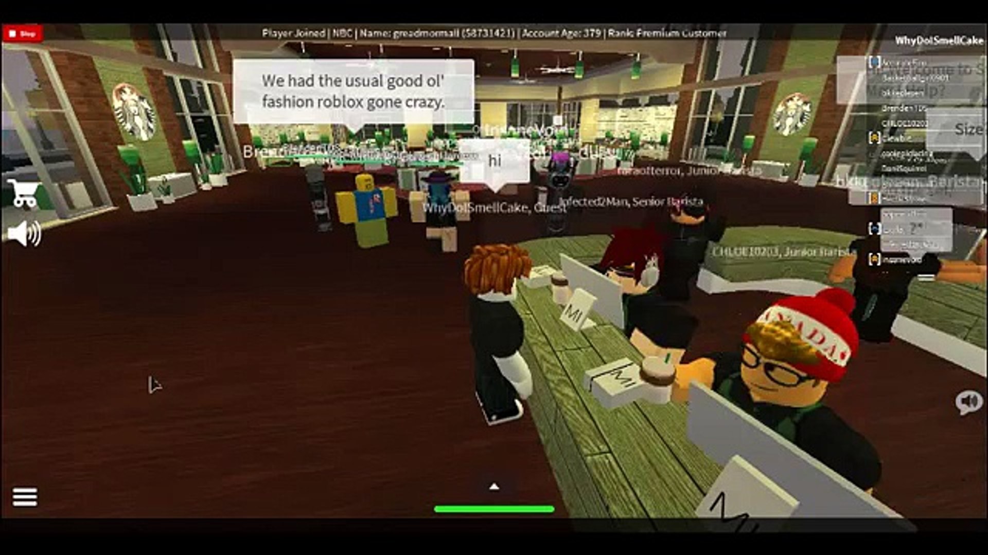 Roblox Starbucks Trolling As A Noob Part 1 Video Dailymotion - roblox trolling at frappe speaking backwards