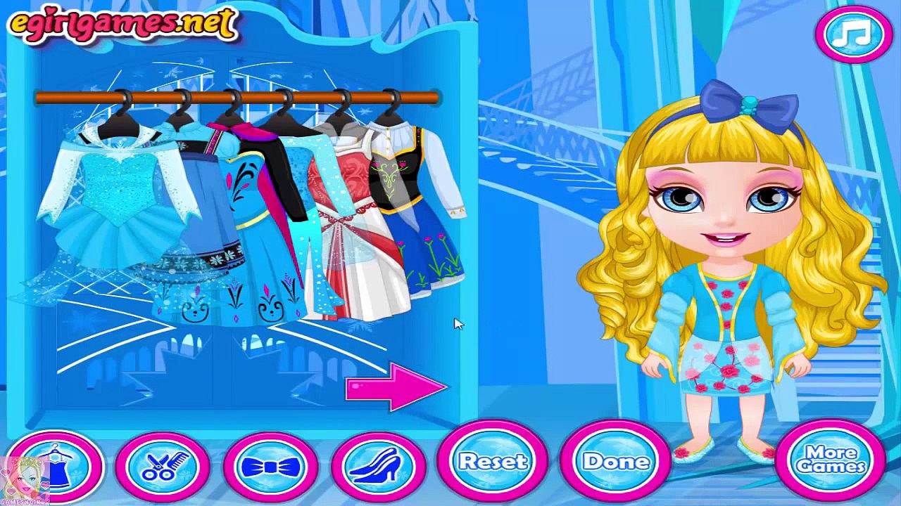 Baby Barbie Frozen Costumes - Baby Elsa and Anna Dress Up Game